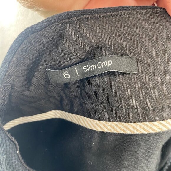 Talbots Pants Womens 6 Navy Stretch Pockets Tapered Leg Slim Crop Office Career - Picture 7 of 13